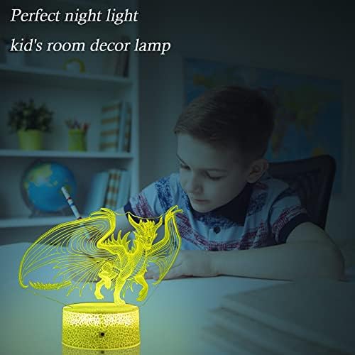 KYMELLIE Dragon Night Light led декоративна лампа с Дракон за детска стая, Играчки с Дракон, Сензорни, с дистанционно управление/16 Цветя, Подаръци с дракон са подходящи за момчета