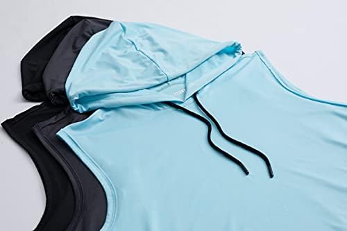 Комплект от 3 теми: Мъжка риза за отдих с качулка Dry-Fit - Тренировочная hoody без ръкави с шнурком (предлага в модели