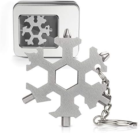 Frontor Snowflake Многофункционален Инструмент 19-в-1 От Неръждаема Стомана Мультитул Ключодържател Отварачка за Бутилки,