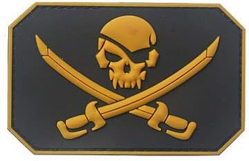 Пиратски Флаг Череп jolly Roger Военен Кука Контур Тактика Морал PVC Нашивка (color5)