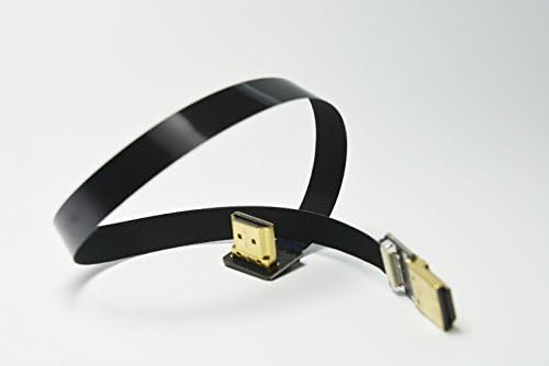Плосък Тънък Мек кабел FPV HDMI Стандартен щепсел HDMI прав щекер към стандартен HDMI Full HDMI Обикновен включете HDMI 90 градуса под ъгъл нагоре за ЧЕРВЕНО BMCC FS7 C300 Черно 20 см