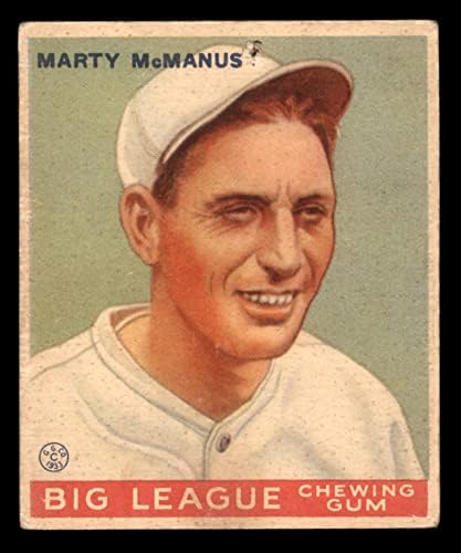 1933 Гуди 48 Марти Макманъс на Бостън Ред Сокс (Бейзболна картичка) PHAIR Ред Сокс