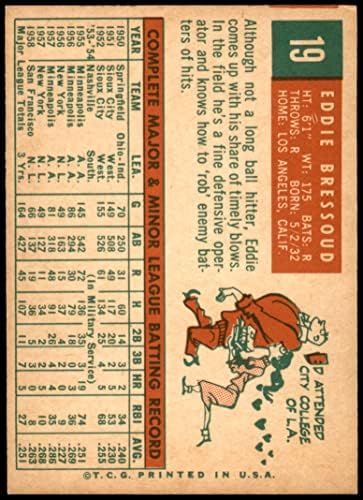 1959 Topps 19 Еди Брессуд Сан Франциско Джайентс (Бейзболна картичка) EX/MT Джайънтс