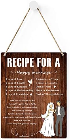 Сватбени Подаръци Подарък за Булчински душ Знак за Щастлив Брак Селски Дървен Стенен Декор Дървена Табела за Двойки Съпруга