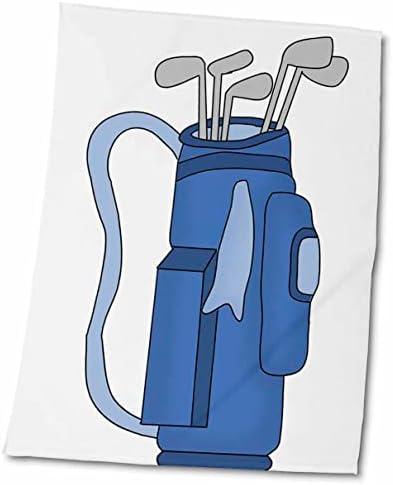 3dRose Ан Мари Baugh - Илюстрация - Синя чанта за голф Синьо - Кърпи (twl-211172-3)