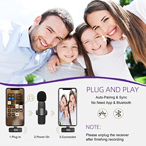 EdenEdges Безжичен Петличный Гърдите микрофон за iPhone, Безжичен Битумен микрофон Plug and Play, Безжичен гърдите микрофон