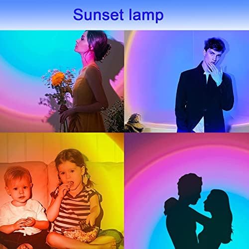 Лампа YouOKLight Sunset, проектор статив с led лампа Sunset, лампа Sunset 6 W 16 цвята за спални, приложение за мобилен телефон с дистанционно управление, въртяща се на 360 градуса ламп?