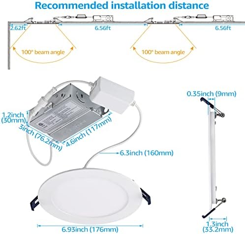 TORCHSTAR Умен-Вградени лампа 6 инча с J-Box, 2,4 G WiFi led тавана лампа CRI90, което променя Цвета си, RGBCW Умен лампа,