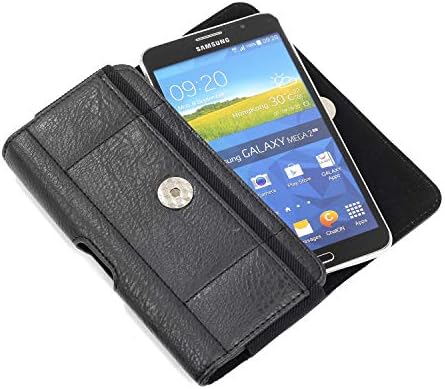Чанта-кобур за носене, чанта-портфейл, който е Съвместим с iPhone 11 Pro Max / XS Max / 8 Plus /7 Plus / 6 Plus, Кожен Калъф за носене на колан, чанта-кобур за телефон 6,3 инча (Цвят: черен)