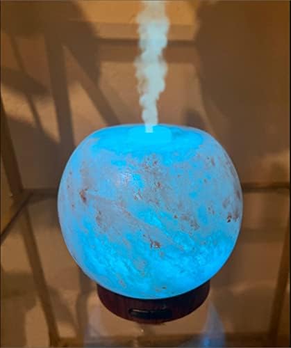 Ултразвукова дифузьор от чашата с гималайской сол ръчно изработени. Лампа от Каменна сол, Рассеивающая Етерични масла - Украса спални - desk - Хол - Нов 2023 година - Деня