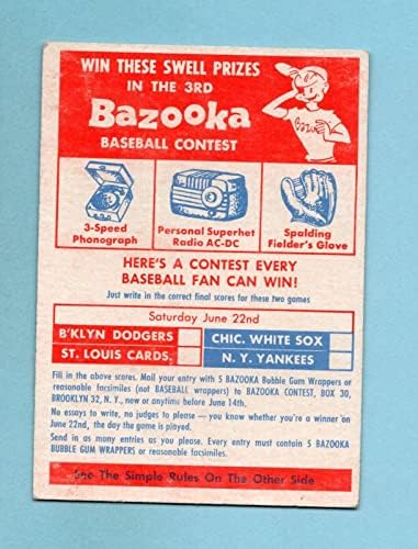 Бейзболна картичка Topps Contest 1957 г. - Събота, 22-ри юни, Бейзболни картички с надпис EX - Slabbed