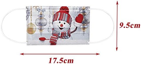 Възрастни Коледа Дядо Коледа, Елен, Снежен човек Еднократна Маска за Лице за Защита на 50 бр. Цветни Маски за Лице за