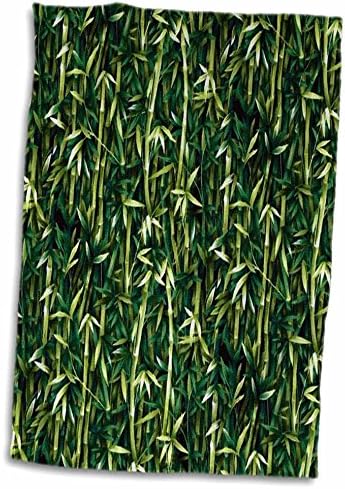 Кърпа TWL_210562_1 с 3D Принтом Рози и зелени бамбукови растения, 15 x 22, Многоцветное