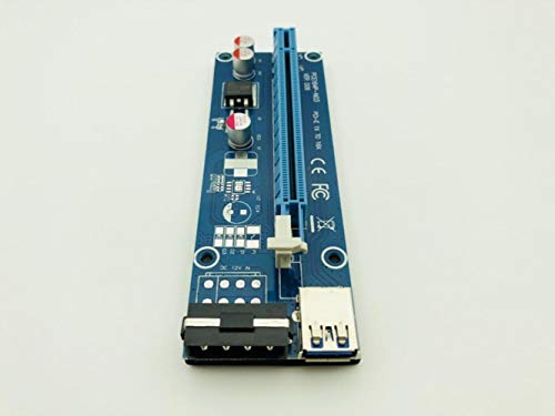 6 БР. Стойка PCI-E Удължител PCI Express Странично Карта PCIE от 1x до 16x USB3.0 SATA до 4Pin IDE Molex Power за Майнинга БТК Миньор