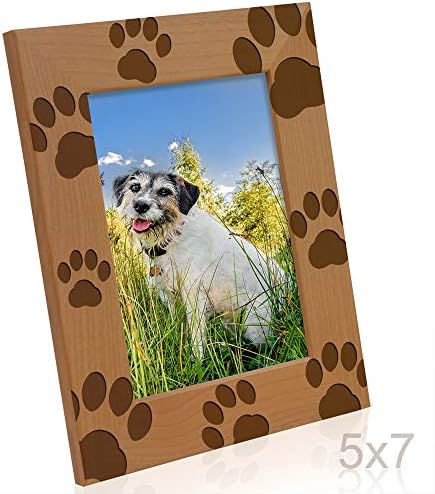 KATE ПОШ - Рамка за снимки от дърво с Надпис Кучешки Лапи, най-Доброто Куче в света, Спомен Рамка За Кучета, най-Добрата