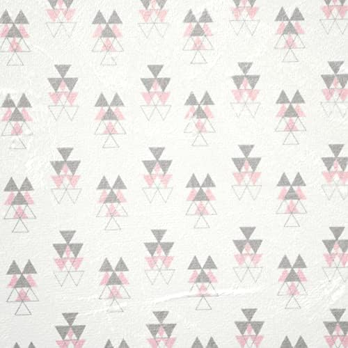 Чаршаф за легло Lush Decor Бебе Слон Stripe Гео Soft & Plush, 52 x 28 x 9, Розово-Сив