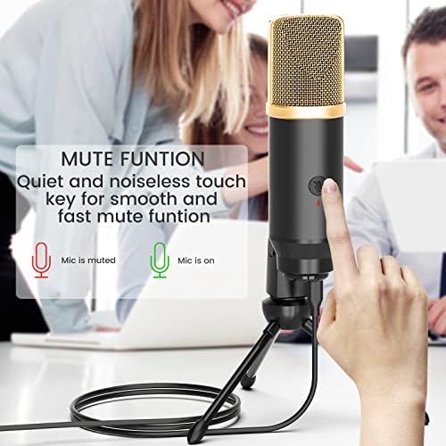 Кондензаторен микрофон Lavales USB Микрофон със Статив, за стрийминг, Записва вокалите в Подкаст, Игрална и Конферентна