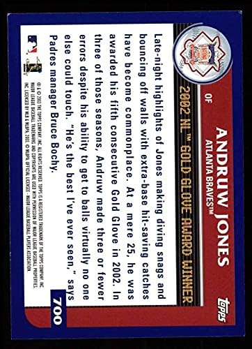 2003 Победителите Topps # 700 Награда Андру Джоунс Атланта Брэйвз (Бейзболна картичка) NM / MT Брэйвз