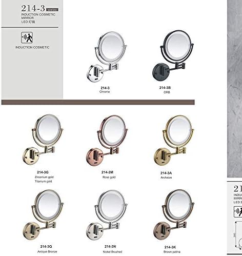 LIANXIAO - Тоалетни Огледала За Грим, Увеличително Двустранно Огледало За Бръснене в Банята, Сензор за Човешкото Тяло, Стенни Огледала (Цвят: 214b)