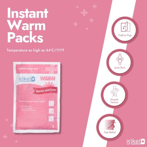 Isikel Instant Hot Pack - Гел за Еднократна употреба затопляне пакети с бързо активиране от болка, Комплекти за първа