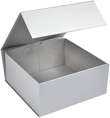 Cecobox 5 бр. Matte Сгъваема кутия с магнитен капак за подарък опаковки (10 x10x4,5, бяла)