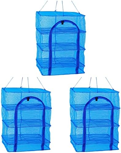 INOOMP 3 бр. Уличен Хранително-вкусовата Екран Сгъваема Сушене на Окото Подвесная Окото Простор Квадратна Подвесная Окото Простор за Скариди, Риба, Плодове, Зеленчуци