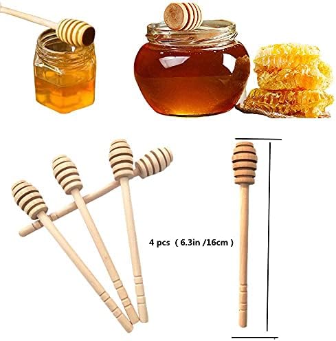 Xianglangsuccess 4 бр (6,3 инча /16 см), дървени миксер за мед, лъжичка за мед, гребен за мед