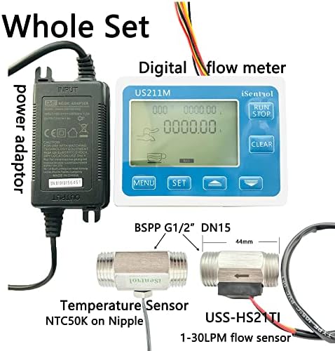 Брояч за Дебита на водата Flow Сеньор Разширител с Расходомером течност от Неръждаема Стомана 1-30Л/мин с Температура Ниппелем