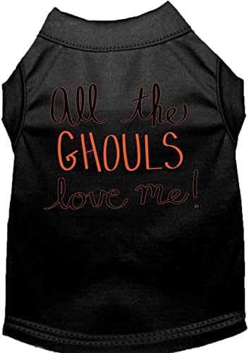 Тениска за кучета с Трафаретным принтом All The Ghouls Червена Sm 10