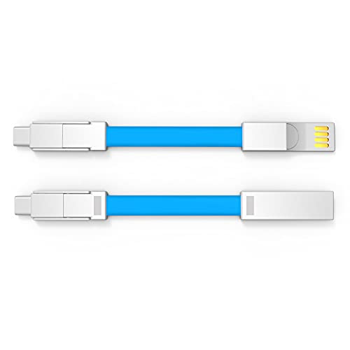 Кабел Lightning Ключодържател Зарядно за iPhone, Android 3в1 Магнитен Ключодържател-USB Кабел за Кратък USB c USB Кабел