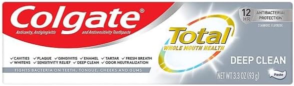 Паста за зъби Colgate Total Deep Clean 12 часа Антибактериални защита 3.3 0z