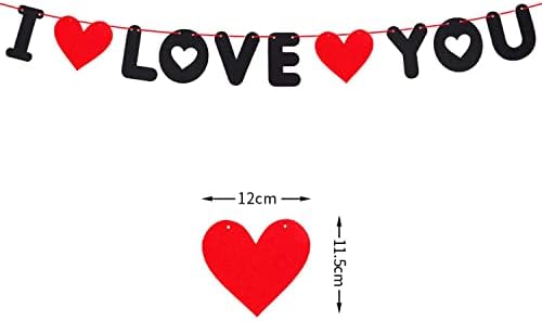 Банер Обичам Те, Интериор За Св. Валентин, Венец, на Хартиен Банер с Надпис Любов, Украса за Св. Валентин, Сърдечни Флагчета,
