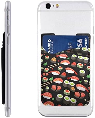 Японски Калъф за телефон със Скариди, Суши, Държач за карти, Самоклеящийся калъф за кредитни карти от Изкуствена кожа