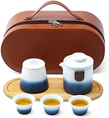 Керамични Японски чай, Пътен Керамични чай за приятел, на празничния подаръчен комплект, чай, аксесоари за чай, за възрастни, за дома пикник в хотела (DBULE)