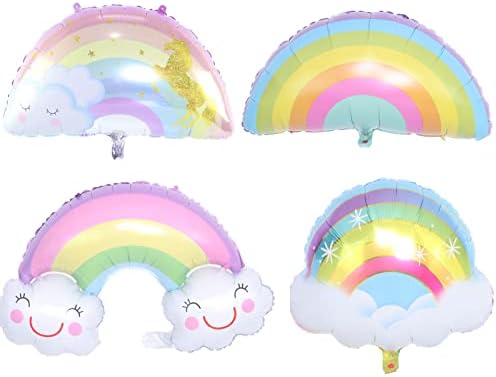 Дъгата Балон, Облак от Алуминиево Фолио Балон за Душата на Детето Сватбени Аксесоари за украса на Парти по случай рождения Ден, 4 опаковки