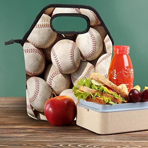 HEOEH Бейзболни Топки Чанта за Обяд Чанта-Хладилник Изолирани Обяд-Апарати с Цип Чанта за Училище Офис на Открито