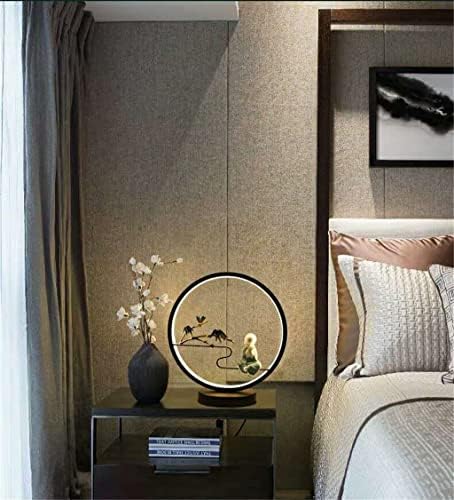 FGUIKZ Настолна лампа Ретро Нощно шкафче за спалнята, Добре Дошли на Борова Тенис на Украшение, Вътрешно осветление (Цвят: черен, размер: 3 цвят с потъмняване)