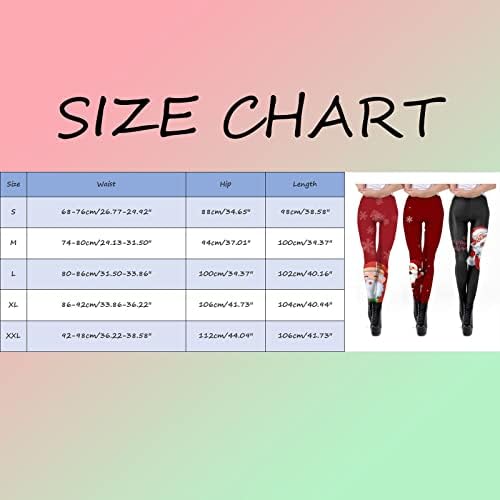 IIUS Коледни Гамаши С Висока Талия, Женски Гамаши Размер Плюс, Дядо Коледа, Контрол на корема, Спортни Панталони За Фитнес и Йога