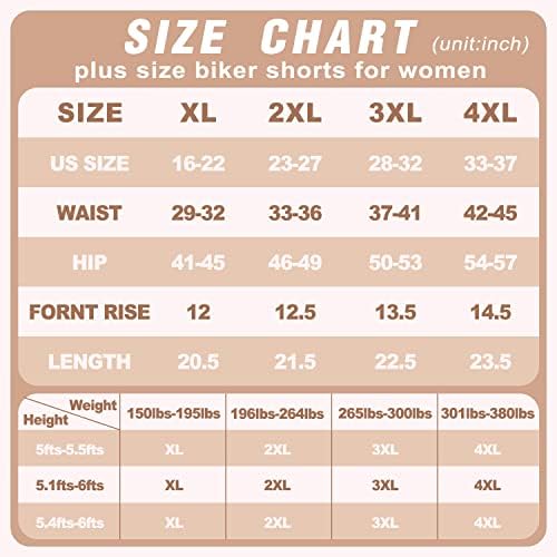 Hi Clasmix 3 опаковки байкерских шорти Голям размер за жени (1X-4X) -Не Просвечивающие Спортни Супер Меки Черни къси панталони за йога с висока талия