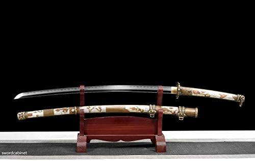 GLW Нож Ръчна изработка Изградена Стоманена Глинено Закалени Японски Меч Катана Samurai Sharp Tachi