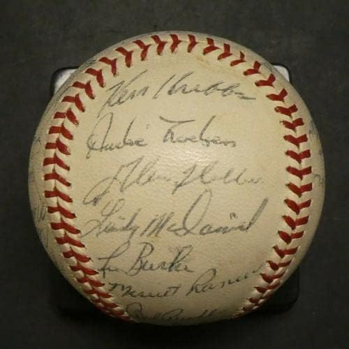 1963 Чикаго Къбс Подписаха бейзболни топки Бэнкса Санто Парченцата 27 Автомобил с Пълна Писмо JSA - Бейзболни топки с