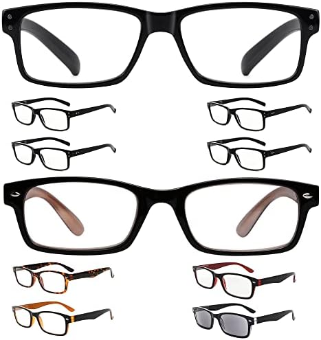 Eyekepper Спестете 10% на 5 опаковки класически черни очила за четене за мъже и 5 опаковки ридеров на пролетта панти