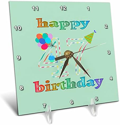 3дРоза с 47-ми рожден ден Торта със Свещ, балони, Шапка. - Настолни часовници (dc_353519_1)
