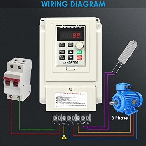 Честотно-регулируеми автомобил с 2.2 kW 3HP AC 220V 12A VFD Инвертор, Монофазен Вход Преобразувател на честота в 3-Фазно Изходен честотен Преобразувател за Регулиране на скор