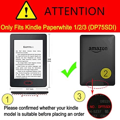 ZENGCANG Kindle Калъф от изкуствена кожа - Защитна капачка за електронна книга Текстилен калъф за Kindle Paperwhite 3 2 1 DP75SDI 5-ти, 6-ти, 7-мо поколение 2012/2013/2015/2017 Освобождаването на Fund