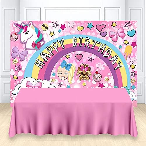 7x5ft момиче мечта сладки 16 розов фон за парти луд голям лъскав банер честит рожден ден цветни щастлив cartoony еднорог