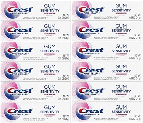 Паста за зъби Crest Pro Gum Health and Sensitivity за Чувствителни зъби, Мека Мятная, Размер за пътуване 0,85 унция (24