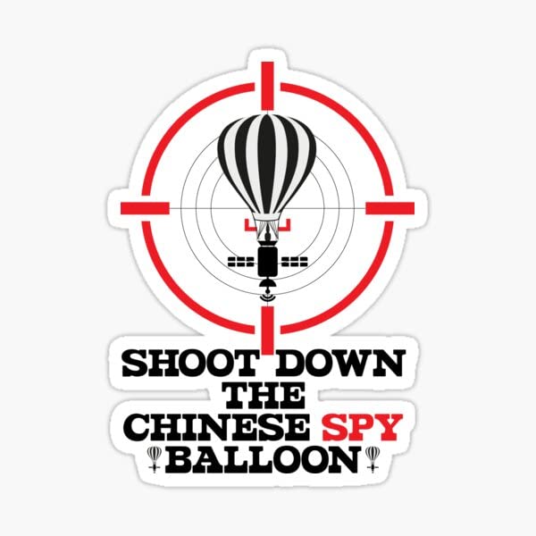 Само свалят китайски шпионски софтуер стикер на балон с горещ въздух, Стикер за САЩ, Водоустойчив 5-инчов етикети (02)