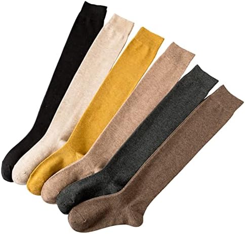 Дамски Зимни Дебели Чорапи Над Коляното Средна Дължина, Запазване На Топлината, Чорапи Над Коляното, Лек Памук Топ