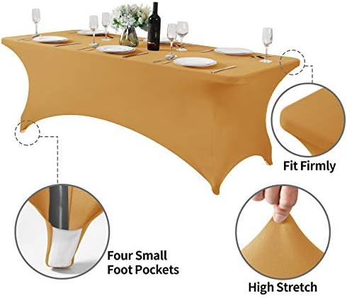 Покривката Hezuzo от 2 опаковки Ликра за 8-фута на масата, Универсална Еластична Покривка за партита, банкети, сватби